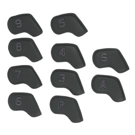 10 Pcs Golf Club Head Cover Stylish Exquisite PU Protective Cover Golf Iron Club Sleeve Dark Green