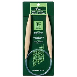 Clover 3016/36-19 No. 19 Bamboo Circular Knitting Needles, 36"