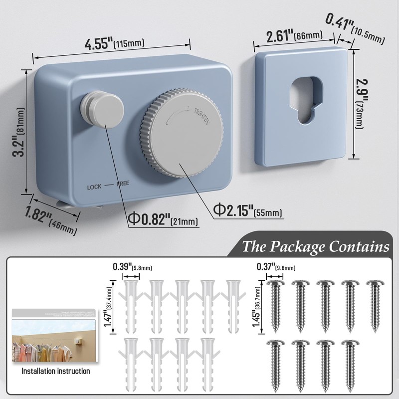 Danpoo Clothes Line Retracting Indoor Clothes Drying Line for Laundry