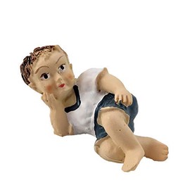 Melody Jane Dolls House Little Boy Lying Down White Top 1:12 People Resin Modern Figure