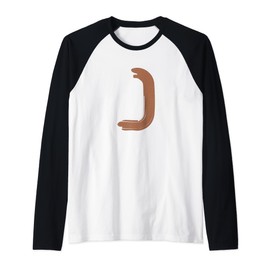 Creative Bold Leather Letter J - Design - Alphabet - Marker Raglan Baseball Tee