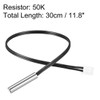 sourcing map 50K NTC Thermistor Probe 11.8 Inch Stainless Steel