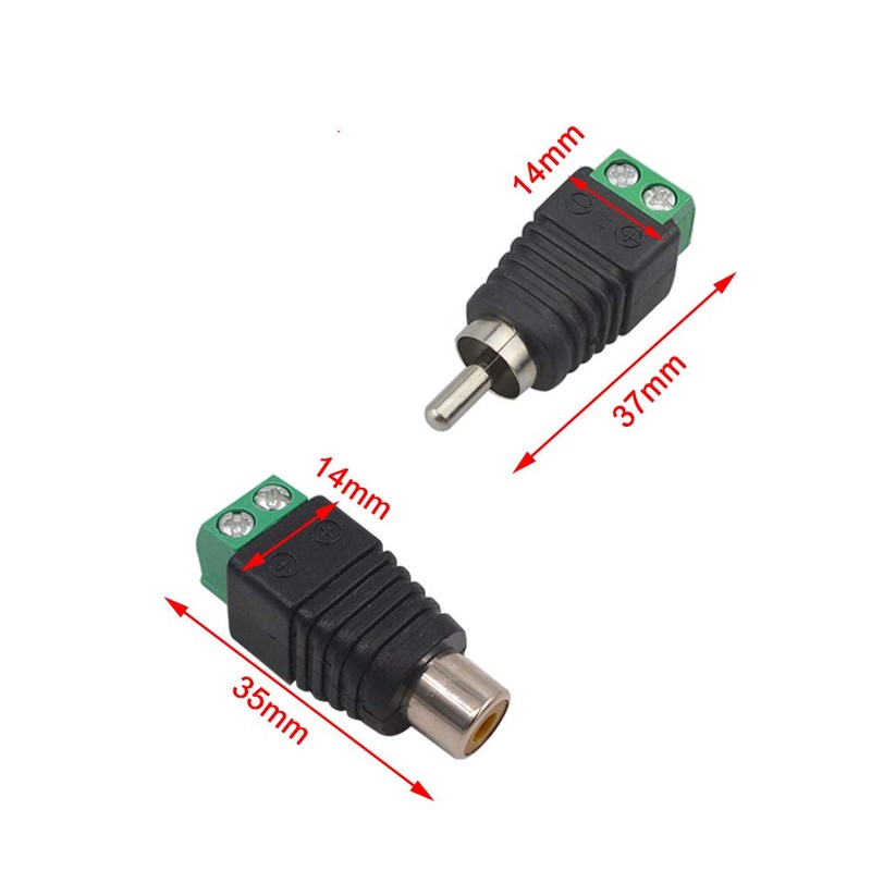 Aiqeer 16 Pairs RCA Connector Adapter Set, RCA Male Plug