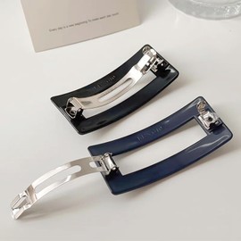 Hair Clips for Women 3Pcs,Large Matte Flat Hair Clip,French Automatic Hair Barrettes Rectangle Vintage Hair Accessories for Thin and Thick Hair