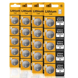 Fitinoch 20 Pack 3 Volt CR2032 Lithium Batteries, 3v Button Cell Coin 2032 DL2032 ECR2032 Battery for Airtag, Car Remote Key