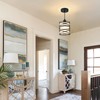 3 PACK Frosted Glass Pendant Light Fixtures 6.3Inch Spiral Metal