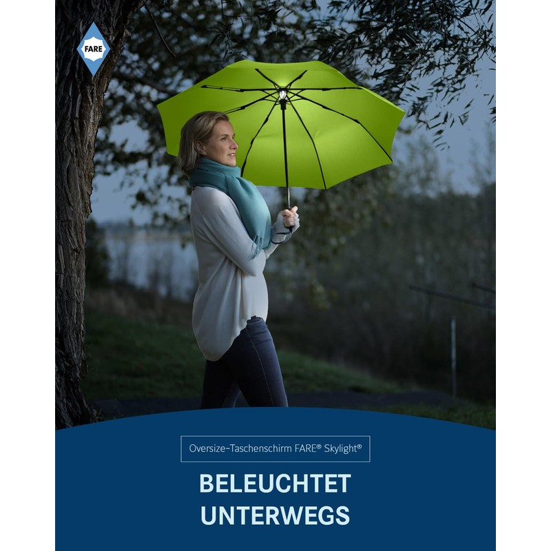FARE Oversized Pocket Umbrella Skylight - Effective Umbrella with LED