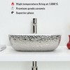 J-FAMILY 18.3'' x 13'' Bathroom Vessel Sink Leopard Texture Silver