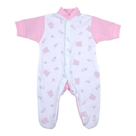 Premature Early Baby Girls Clothes 3 Piece Set - Sleepsuit, Bodysuit & Hat 3.5lb - 5.5lb PINK TEDDY 38-44cm…