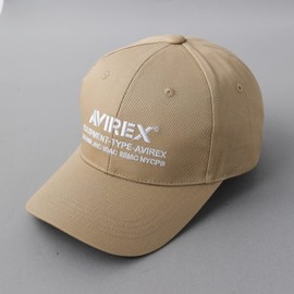 AVIREX AVIREX NUMBERING Military 6-Panel Cap Baseball Cap Hat Men's Cotton Low Cap, beige, Free size
