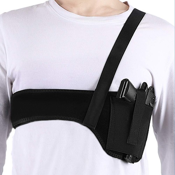 Deep Concealment Shoulder Holster, Accmor Universal Underarm Gun Holster for Men and Women, Elastic Neoprene Concealed Carry Holster Waistband Belt (45 inch), Right Hand Draw