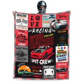 Agoiuty Racing Blanket Car Racing Gift Ideas for Men Women,Racing Car Blanket, Racing Gifts for Racing Car Lovers, Racing Decor for Racer Sofa Couch Racing Gifts (Racing Blanket, 50"*60")