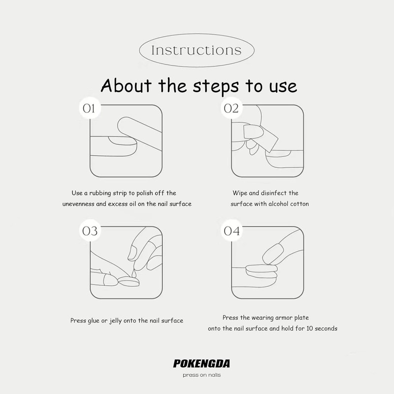 POKENGDA Prsess on Nails-Short Fake Nails Square Press-On Nails,Pink Glitter