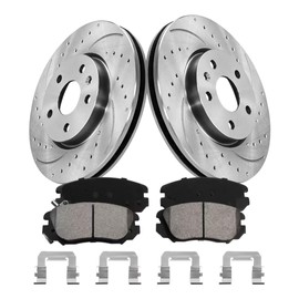 GAIASURGE Brakes and Rotors Kit Front Drilled Slotted Rotors Fit for 2010-2017 Equinox, 2010-2017 Terrain, 2013-2015 Malibu, 2014-2020 Impala, 2010-2016 LaCrosse, 2011-2017 Regal| 321mm(12.6in)