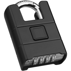 Heavy Duty Combination Padlock Outdoor, [Anti-Cutting] [Waterproof] Diyife 4-Digit Code Padlocks, High Security Padlock with 8mm Thick Shackle for Gate, Shed, Fence,School Gym Locker (Black)