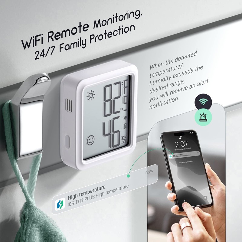 INKBIRD IBS-TH3-PLUS WiFi Thermometer Hygrometer Monitor, Indoor Temperature Humidity Sensor