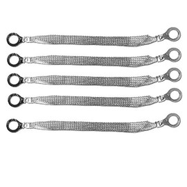 8" x 1/2" Braided Ground Straps (1/2" Ring to 1/2" Ring)-5pcs | Made in USA