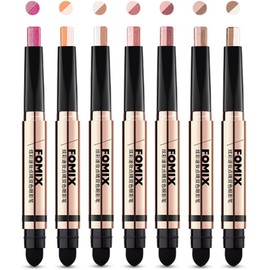 UNYOKE Colorful Quick Makeup Double Color Eyeshadow Pen Earth Color Contour Bright Pearlescent Double Ended Eye Shadow Stick-04# Mermaid