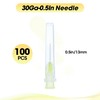 100 Pack 30 Gauge 1/2 Inch Dispensing Needle with Cap,