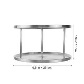Hemoton Stainless Steel Dessert Serving Plate 2- tier Snack Plate Metal Seafood Display Trays Food Holder Tower for Restaurant Buffet Wedding Party Platter