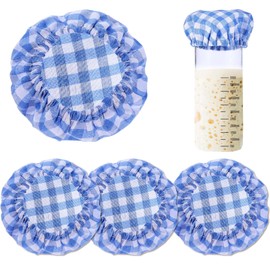 simarro 4 Pcs Sourdough Jar Covers, Reusable Sourdough Cloth Cover Breathable Elastic Fabric Covers Storage Container Lids For Cheese Bread Fruits Fermentation