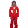 Red Beekeeping Protective Suit with Double Zipper Breathable Bee Suits