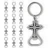 12 Pcs Portable Beer Bottle Opener Keychain, Cross Keychains With