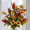 Unbranded Set of 2 Artificial Mini Sunflowers with Mixed Foliage