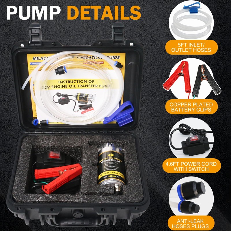 12V 100W Oil Change Extractor Pump, Electric Oil Transfer Pump