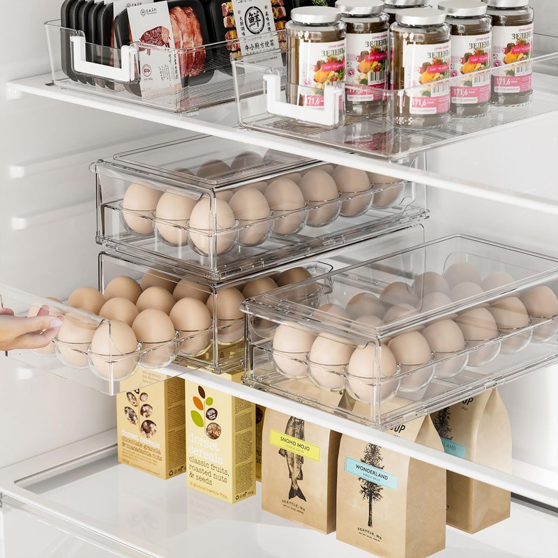 Egg Holder for Fridge, Egg Organizer for Refrigerator, BPA Free