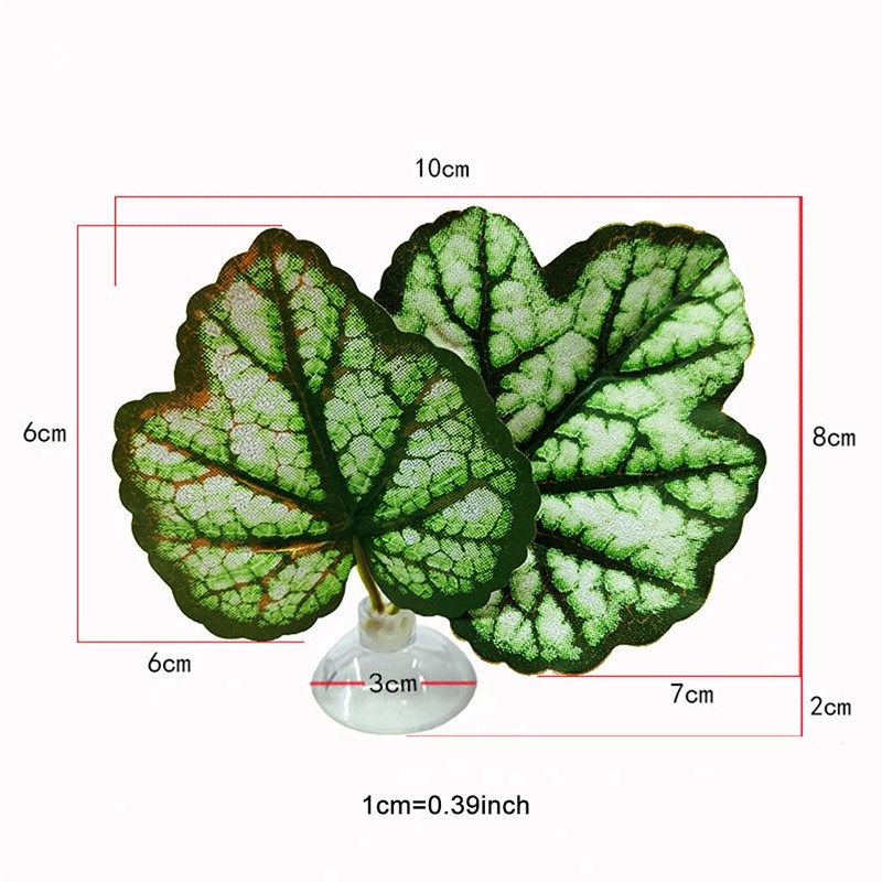 CHSYLFDC 2PCS Betta Fish Leaf Pad with Suction Cup Hammock
