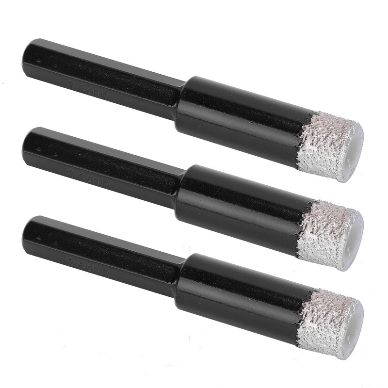 3Pcs Vaccum Brazed Diamonds Dry Tile Drill Bits Marble Granite