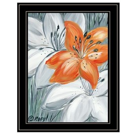 Trendy Decor 4U REAR170-704G Tiger Lily in Orange Wall Art By Roey Ebert - Contemporary Impressionism Floral Paradise 19" H x 15" W