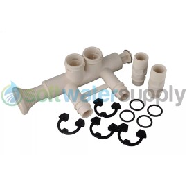 Kenmore, GE, Whirlpool, Morton, EcoWater, etc. 7345396 - 1" Softener Bypass Valve Kit + (2) adapters, (4) o-rings, (4) clips