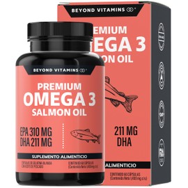 Beyond Vitamins | Omega 3 Salmon Oil | Aceite de Pescado Ultra Concentrado en Ácido Eicosapentaenoico (EPA) y Ácido Docosahexaenoico (DHA)| Aceite Noruego (60 Caps)