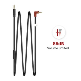 Puro Sound Labs Limiter Cable with Mic, 85dB Limited 3.5mm Aux Cable for Wired Use