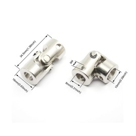 Befenybay 2 Pcs 8mm to 10mm Universal Joint Shaft Coupling with Screws for Motor