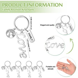 Remuuly Christmas Family Reunion Gifts Family Tree Keychains with Celebration Cards Organza Bags Family Reunion Decorations for Guests Souvenirs Family Gathering Party Xmas New Year Gifts(18 Sets)