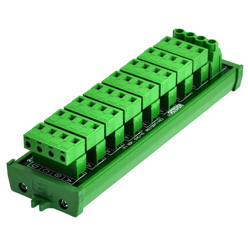 Screw Mount 30A/300V 8x4 Position Pluggable Terminal Block Distribution Module