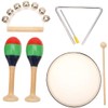 MUSICUBE 7 Pcs Kids Wood Musical Instruments, Percussion Set with