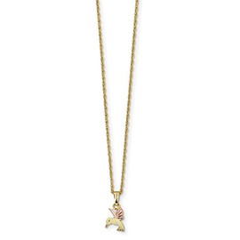 CoutureJewelers 10k Tri-Color Black Hills Gold Hummingbird Necklace