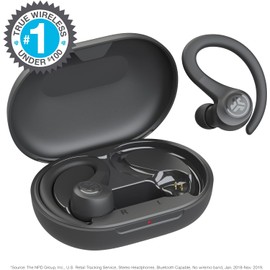 JLab Go Air Sport Running Headphones - True Wireless Earphones, Bluetooth Earbuds, In Ear Buds with Hooks for Sports & Gym, IP55 Sweat-Resistant, 32+ Hr Playtime, EQ3 Sound, Graphite