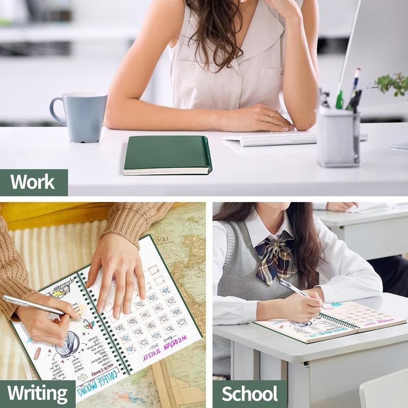 AUTEMPO Dotted Journal A5 Notebook, 3 Pack Dot Grid Journal