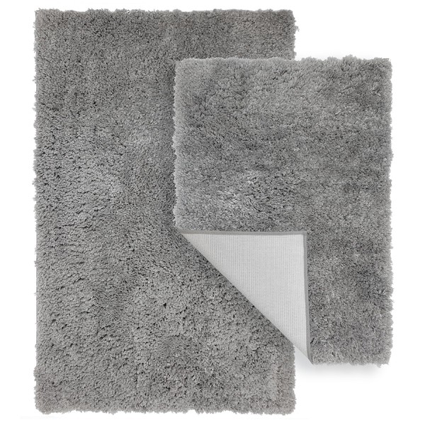 Homewear 2-Piece Bathroom Rug Set, Soft Plush Bath Mats, Non-Slip,