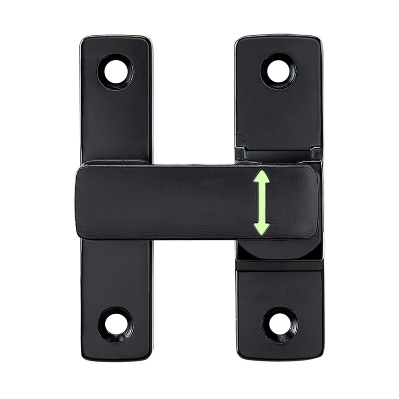 Wocoe 3 Packs Black 90/180° Barn Door Lock，Zinc Alloy Flip
