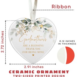 Godmother Christmas Ornament - Godmother Gifts from Godchild - Ceramic Christmas Ornament 2025