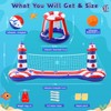 EagleStone Inflatable Pool Float Set with Volleyball Net & Basketball