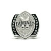 FANTASYJOCKS Fantasy Football Championship Ring Double Down FFL Champion Trophy Award Prize Silver Black Glass Stones Sports Size 13