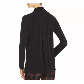 Kenneth Cole Womens XS Mystic Blue 1/4 Zip Pocket Long Sleeve Collared Top NWT