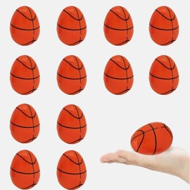 animacoser 12 PCS Basketball Easter Egg Fillable Sport Easter Basket Stuffers Empty Plastic Filled Easter Eggs